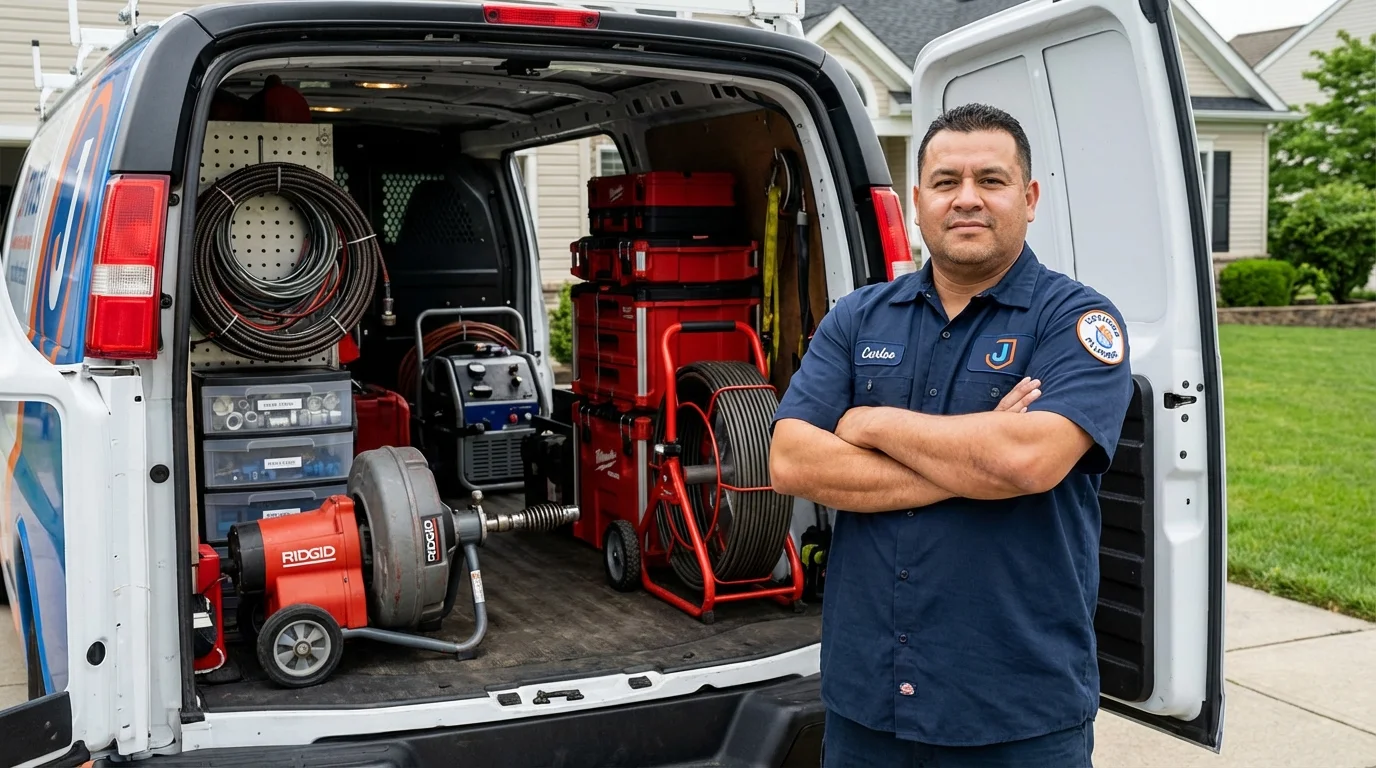 Professional drain cleaning equipment and Johns Plumbing LLC plumber in Silverton