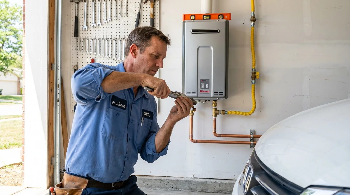 Tankless water heater installation by a Johns Plumbing LLC plumber in Silverton