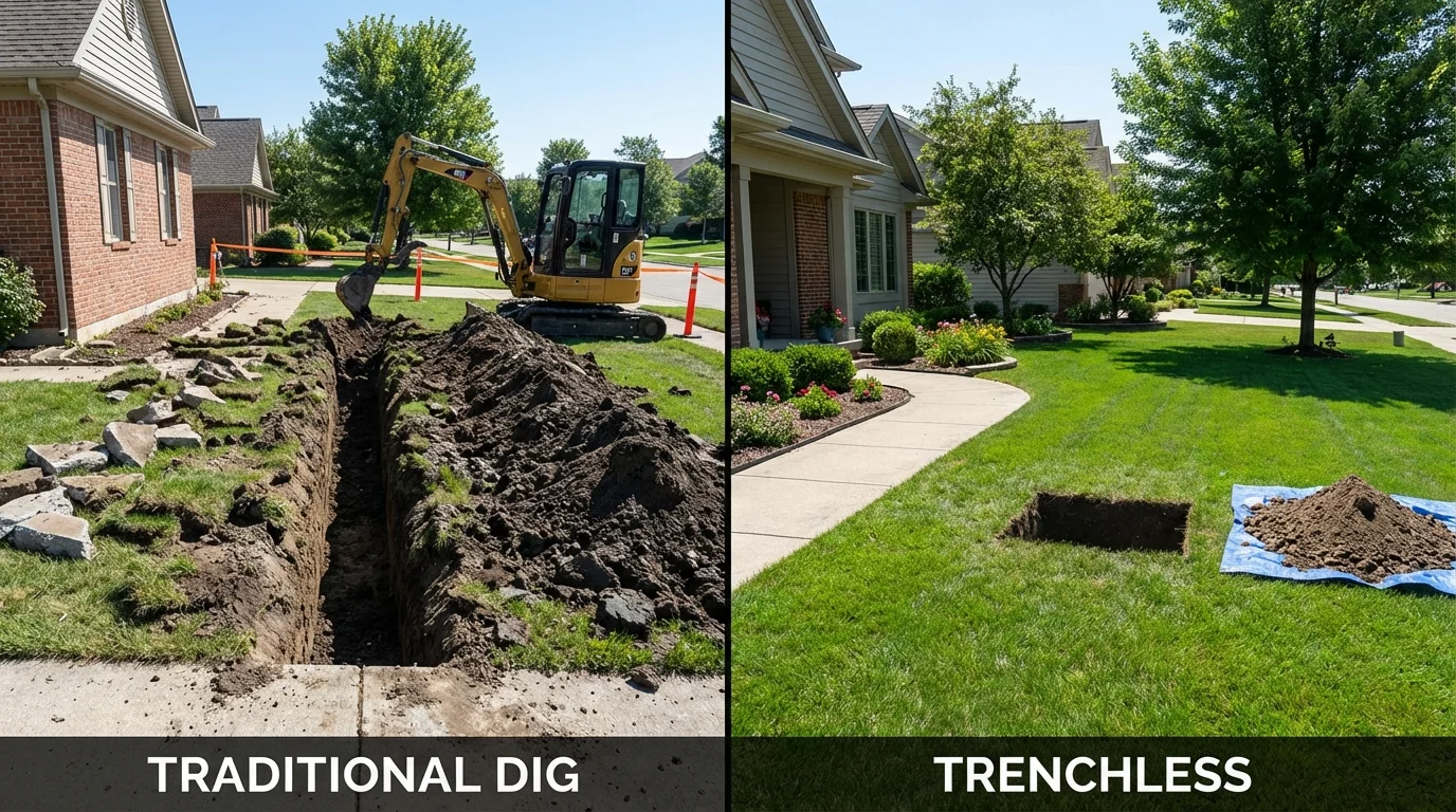 Trenchless sewer repair with minimal yard damage versus traditional excavation in Silverton, CO